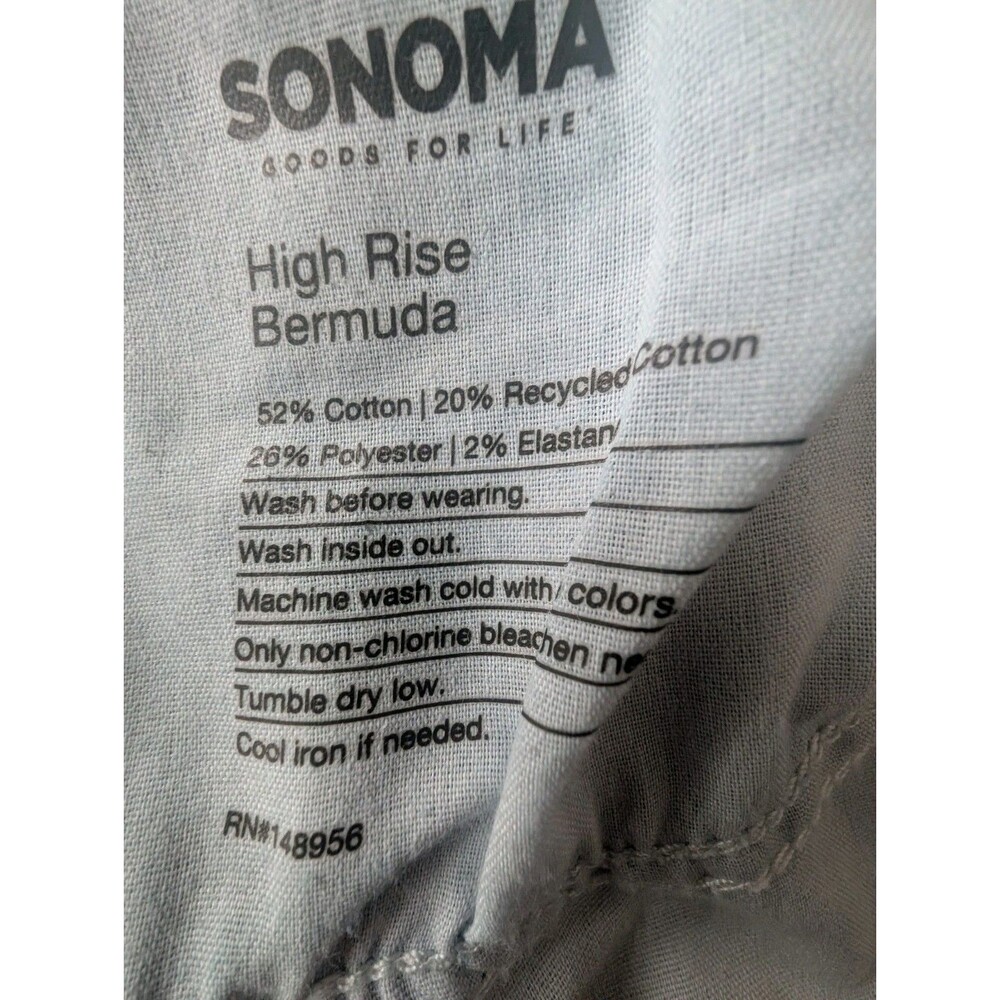 Sonoma Goods For Life Bermuda Shorts Women 16 Blue Denim Cotton Cuffed High-Rise - Picture 15 of 16